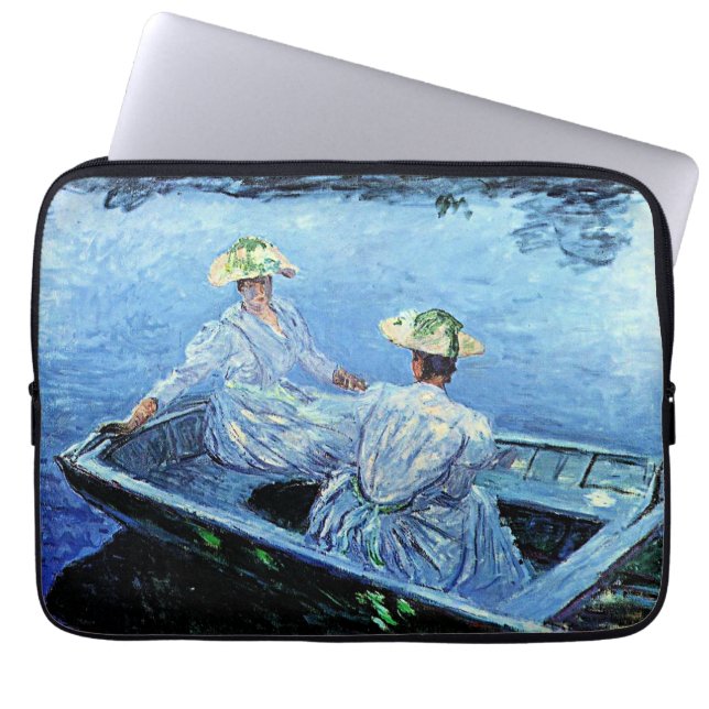 Monet - Blue Row Boat Laptop Fodral (Framsidan)