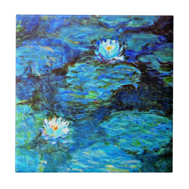 Monet - Blue Vatten-Lilies Kakelplatta (Framsidan)