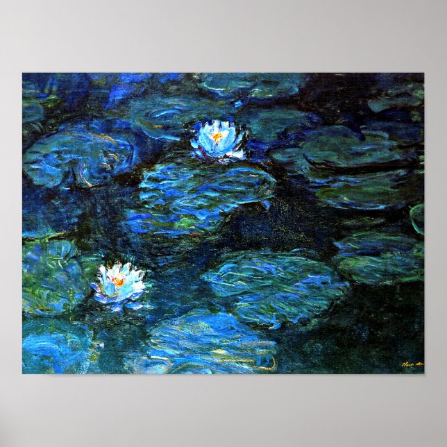 Monet - Blue Vatten Lilies Poster (Framsidan)