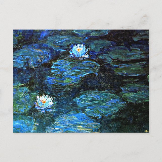 Monet - Blue Vatten Lilies Vykort (Framsida)
