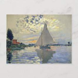 Monet boat vatten Sailing in Le-Petit-Gennevillie Vykort