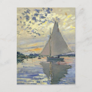 Monet boat vatten Sailing in Le-Petit-Gennevillie Vykort
