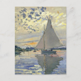 Monet boat vatten Sailing in Le-Petit-Gennevillie Vykort