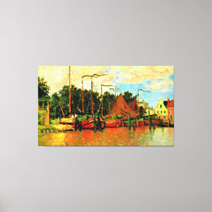 Monet - Boats vid Zaandam, berömd Canvastryck