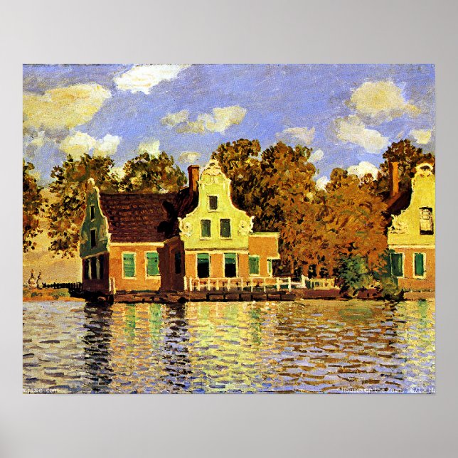 Monet - Bostäder vid Zaanfloden i Zaandam. Poster (Framsidan)