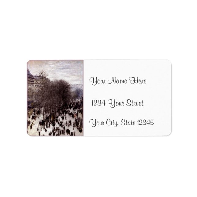 Monet Boulevard des Capucines Address Labels Adressetikett (Framsidan)