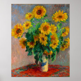 Monet Bouquet av solblommor Poster