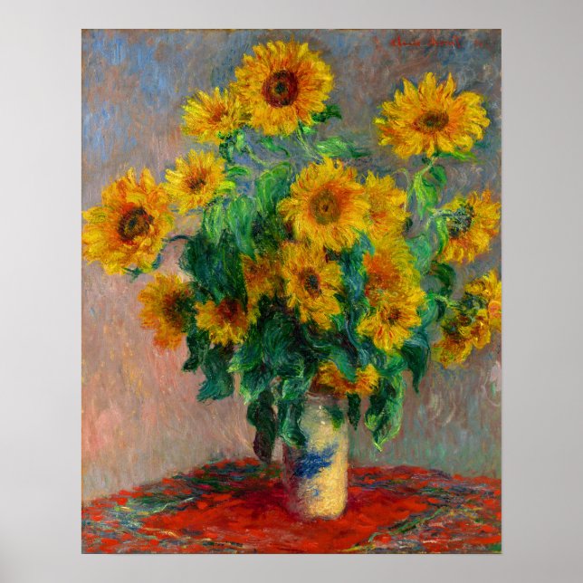 Monet Bouquet av solblommor Poster (Framsidan)