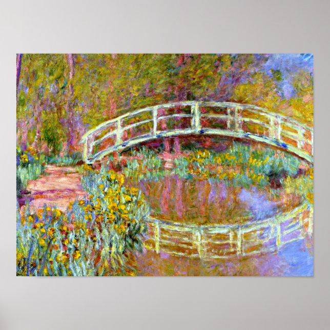 Monet - Bron i Monets trädgård Poster (Framsidan)