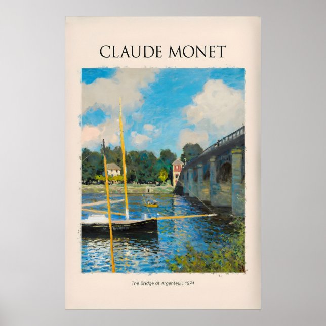 Monet Bron över Seinefloden i Argenteuil Poster (Framsidan)