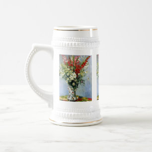 MONET-bukett av den Gladiolas 18oz ölStein muggen Sejdel