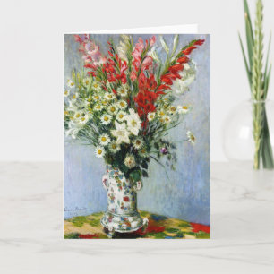 MONET-bukett av det Gladiolas hälsningkortet Kort
