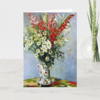 MONET-bukett av det Gladiolas hälsningkortet Kort