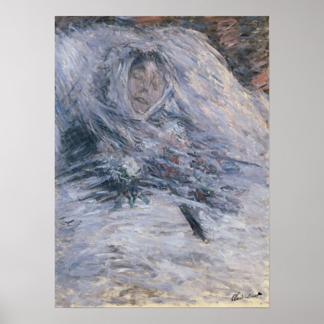 Monet - Camille på hennes dödsbädd 1879 Poster (Framsidan)