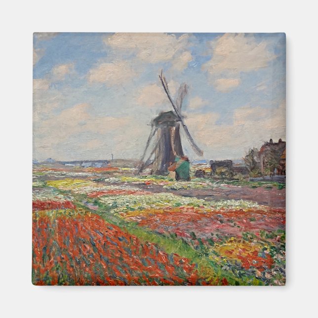 Monet - Champs de Tulipes en Hollande Magnet (Framsidan)