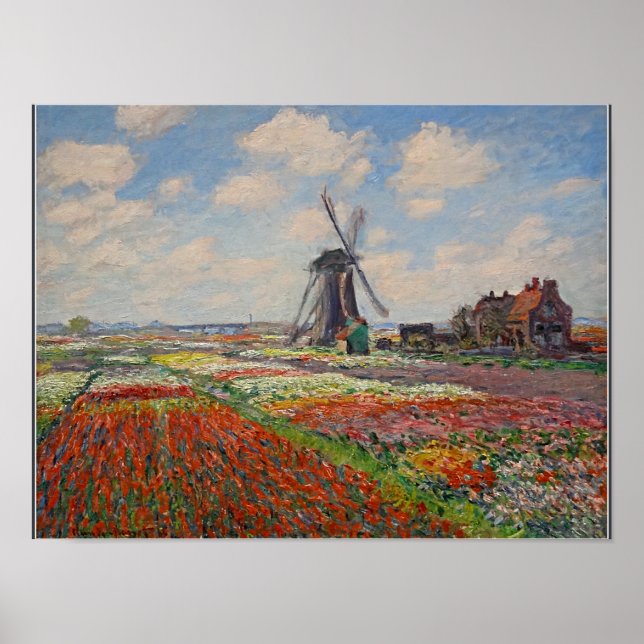 Monet - Champs de Tulipes en Hollande Poster (Framsidan)