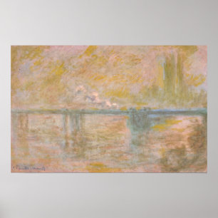 Monet - Charing Kor Bridge i London Poster