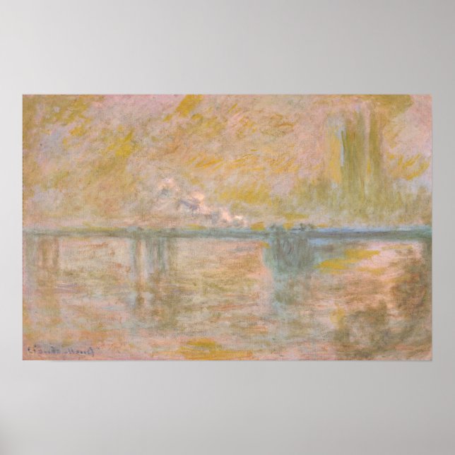 Monet - Charing Kor Bridge i London Poster (Framsidan)