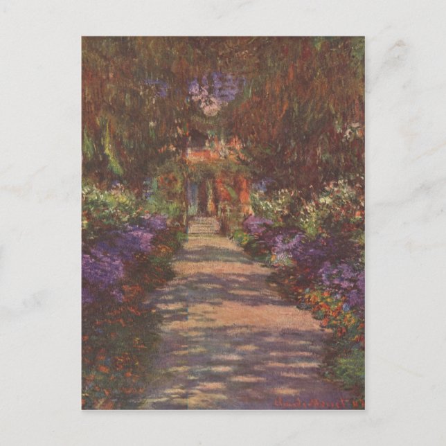 Monet, Claude Gartenweg 1902 Technique 'l auf Lein Vykort (Framsida)