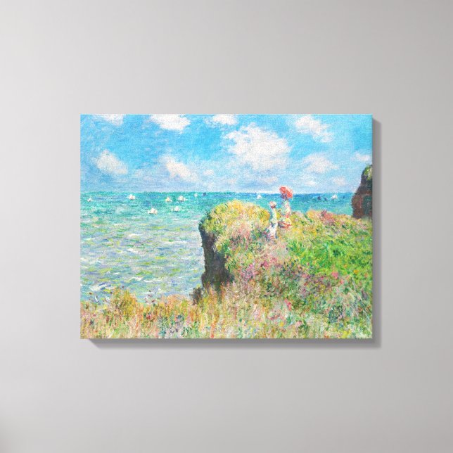 Monet Cliff Walk i Pourville Canvastryck (Framsida)