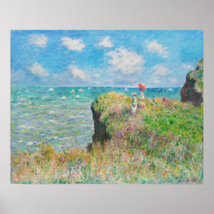 Monet Cliff Walk i Pourville Poster