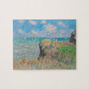 Monet Cliff Walk på Pourvil Impressionist Painting Pussel