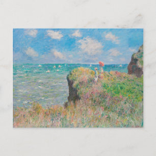 Monet Cliff Walk på Pourvil Impressionist Painting Vykort