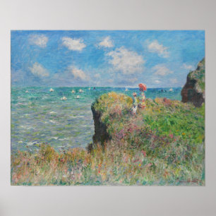 Monet - Cliff Walk på Pourville Poster