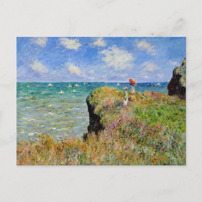 Monet - Clifftop Walk i Pourville Vykort (Framsida)