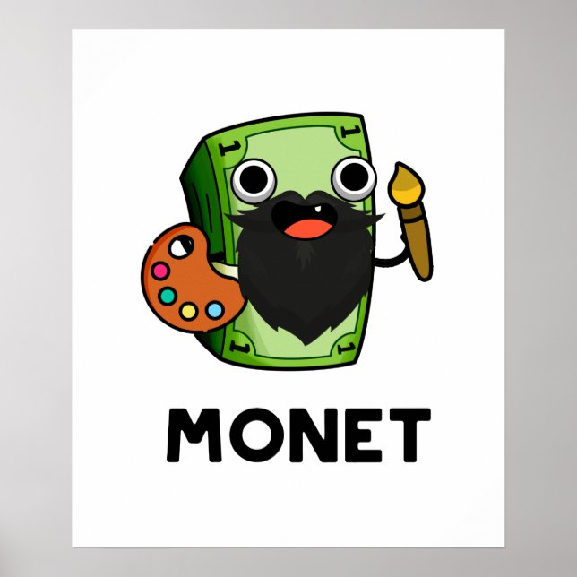 Monet Cute Artist Money Pun Poster (Framsidan)
