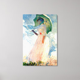 Monet Dam med Parasol Canvas
