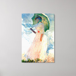 Monet Dam med Parasol Canvas