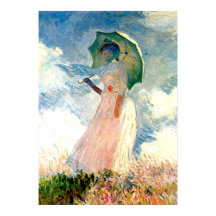 Monet Dam med Parasol Poster