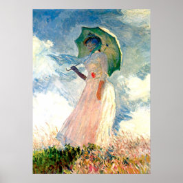 Monet Dam med Parasol Poster