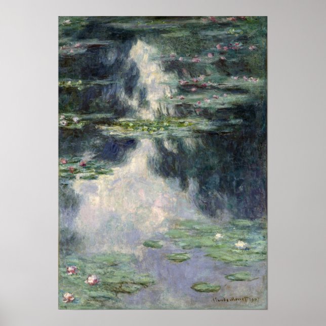 Monet - damm med Vatten Lilies Poster (Framsidan)