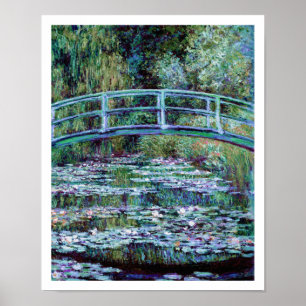 Monet - den näckrosdamm & japanen överbryggar poster