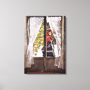 Monet - Den röda schalen, Impressionism Canvastryck