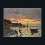 Monet - Dra en båt på land, finkonst, Vykort<br><div class="desc">Dra en båt på land,  berömd målning av Claude Monet.</div>