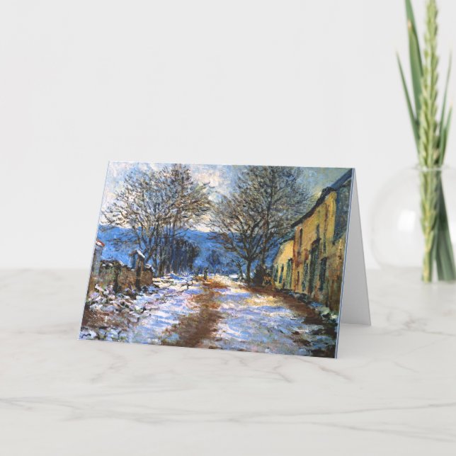 Monet - effekten av Snö i Limetz, bra art Kort (Framsida)