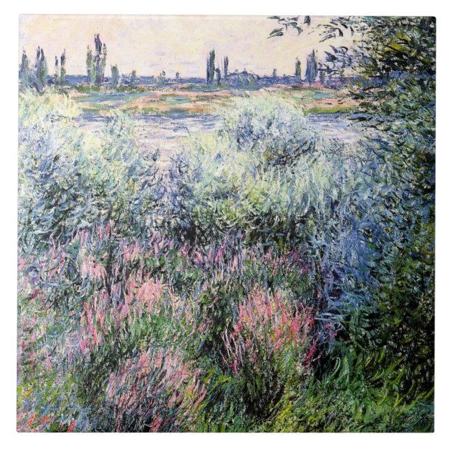 Monet - En plats på Bankerna om Seine Kakelplatta (Framsidan)