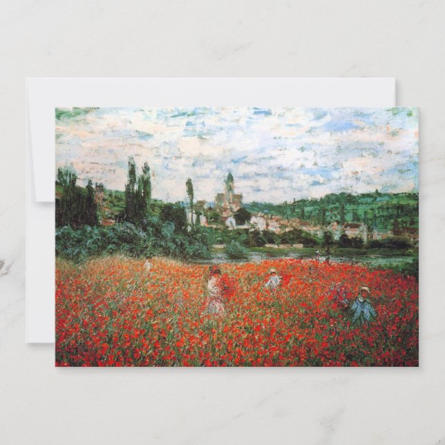 Monet Fält av Röda poppies-inbjudningar Inbjudningar (Framsida)