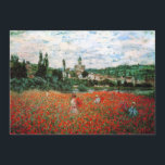 Monet Fält av Röda poppies-inbjudningar Inbjudningar<br><div class="desc">Monet Fält av Red Poppies inbjudningar. Olja på arbetsyta från 1879. Monet målade flera olika vallmo fält under sin karriär. I denna målning finns flera unga kvinnor i klänningar och solrosor som samlar de röda blommorna före en flod på en något grumlig sommardag. En söt gåva till fläkt av Monet,...</div>
