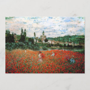 Monet Fält av Röda poppies-inbjudningar Inbjudningar