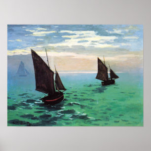 Monet FishBoats at Sea Poster