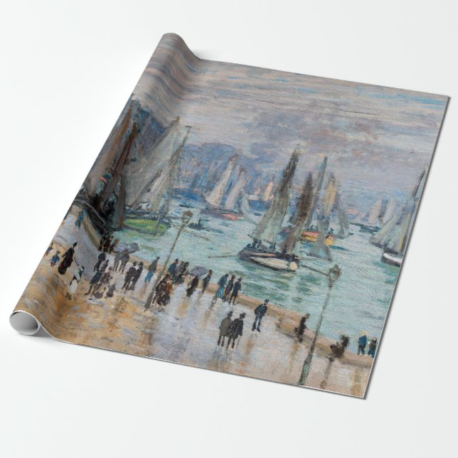 Monet - Fiskebåtar Lämnande hamnen, Le Havre Presentpapper (Utrullad)