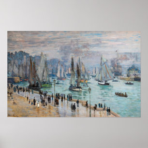 Monet - Fiskebåtar lämnar hamnen, Le Havre Poster