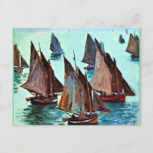 Monet - Fiskebåtar, Lugn och berömd Helg Vykort