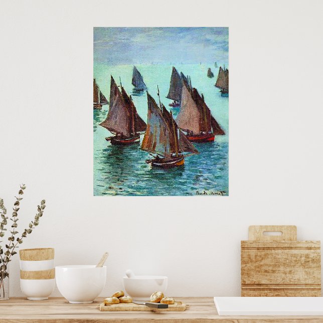 Monet - Fiskebåtar, Lugn Sea Poster (Kök)
