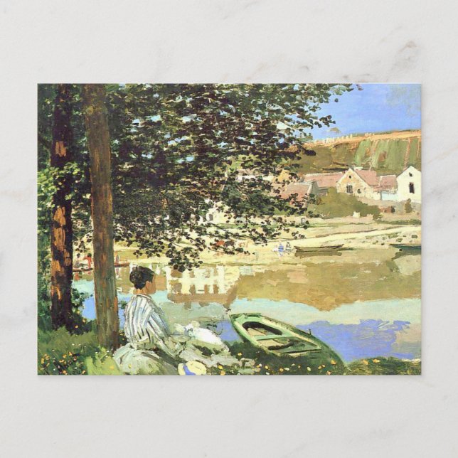 Monet - Floden Scene i Bennecourt Vykort (Framsida)