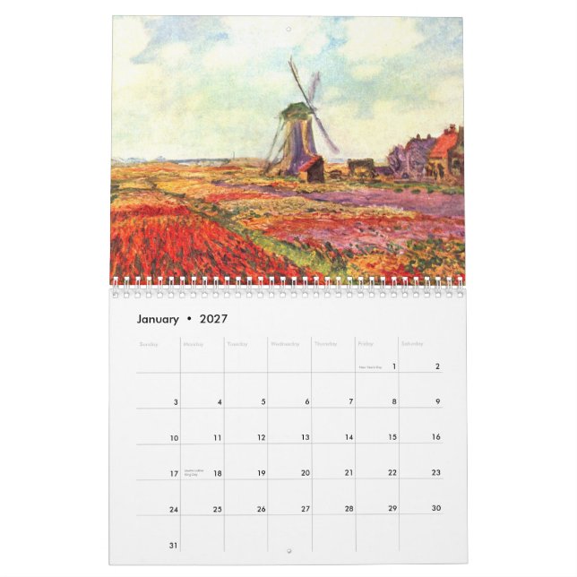 Monet Flower och Gardens 2015 Kalender (Jan 2027)